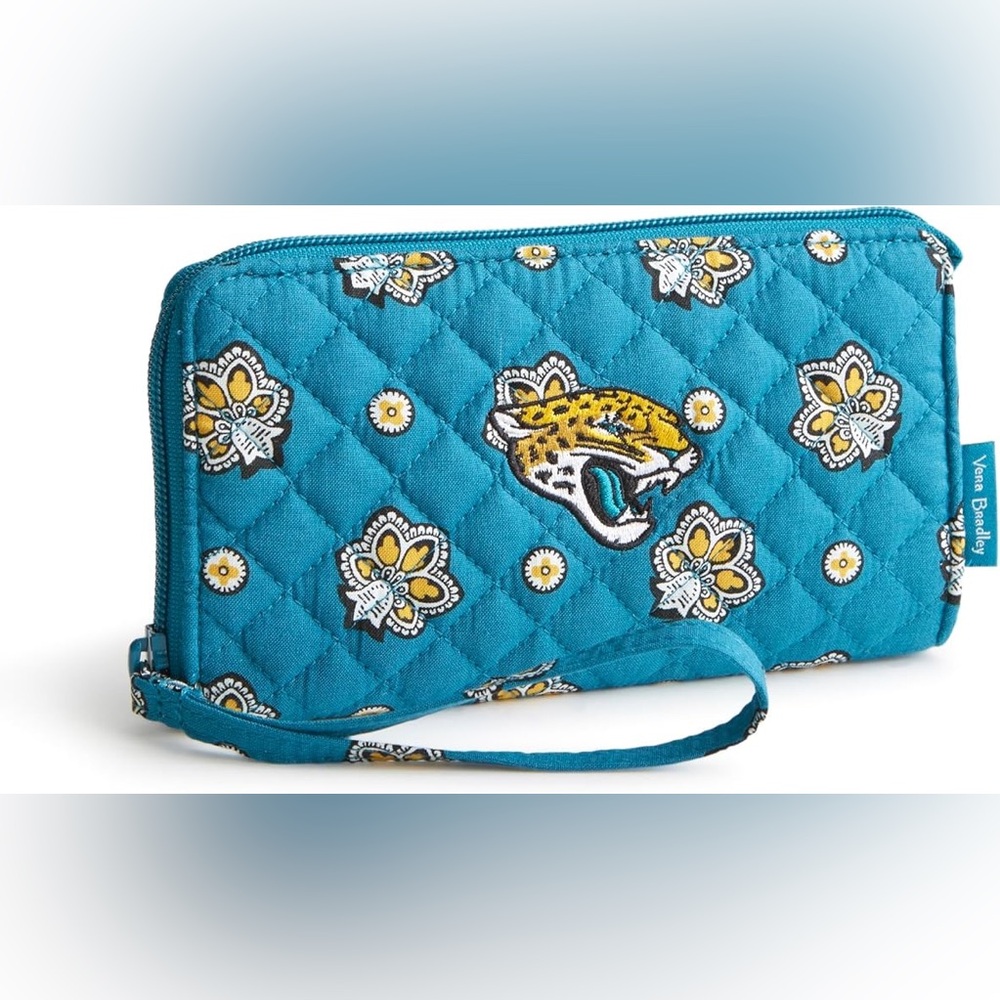 Vera Bradley x NFL Football Jacksonville Jaguars Zip Wristlet Wallet Teal Green